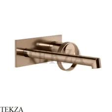 Gessi ANELLO Смеситель для раковины на планке, длинным изливом, внешняя часть 63389-030, Copper глянец PVD