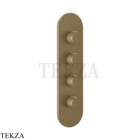 Gessi Ingranaggio-Anello Термостат для душа, 3 потока, внешняя часть 43066-791, Deep Bronze Br. PVD