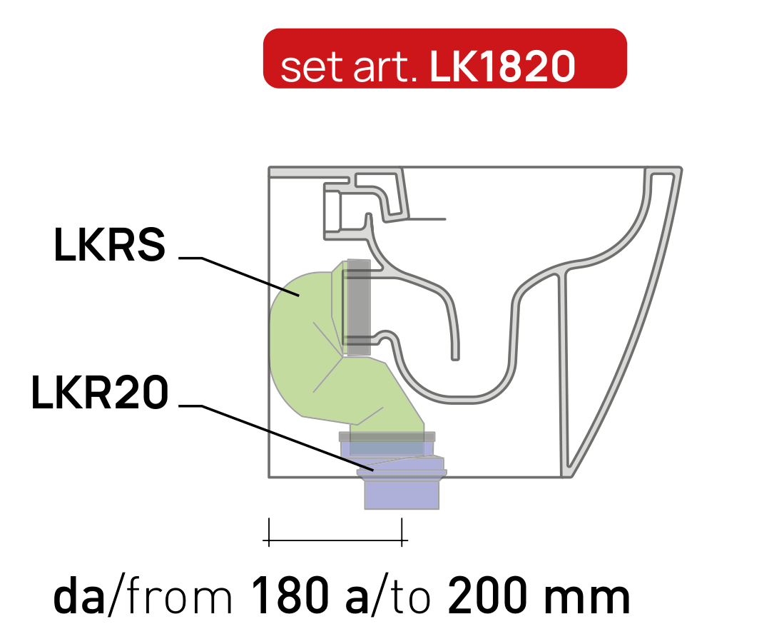 Flaminia LINK Plus соединительный комплект для выпуска в пол 18–20 см, белый