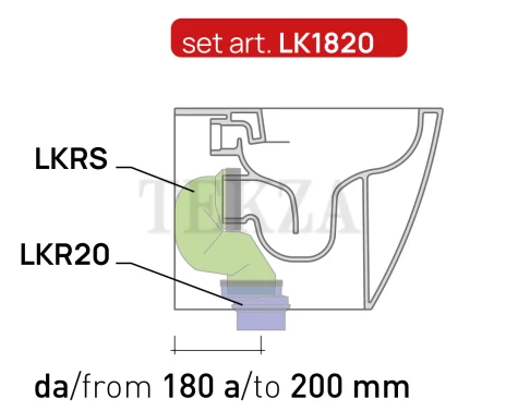 Flaminia LINK Plus соединительный комплект для выпуска в пол 18–20 см, белый