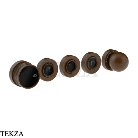 Gessi Perle Термостат для душа на 3 потока, внешняя часть 74034-845, бронза Dark Brush