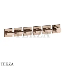 Gessi Rettangolo shower Термостат на 5 потоков, внешняя часть 44340-030, Copper глянец