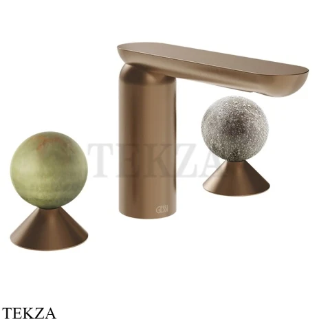 Gessi Perle Смеситель для раковины на 3 отв., без гарнитура 74565-708, медь Brushed