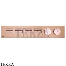 Gessi HI-FI Термостатический смеситель на 4 потока, внешняя часть 63016-030, Copper PVD