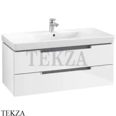 Villeroy & Boch SUBWAY 2.0 Тумба под раковину Н42, 2 выдвижных ящика A69700DH, белый глянец