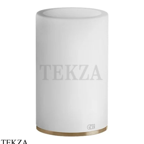 Gessi 316 ACCESSORIES Стакан для зубных щеток настольный, композит белый 54731-726, Warm Steel Brushed PVD