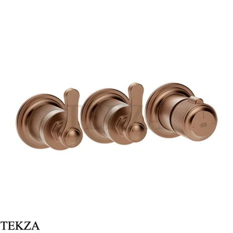 Gessi VENTI20 Термостат для душа, 2 потока, внешняя часть 65334-708, Copper Brushed PVD