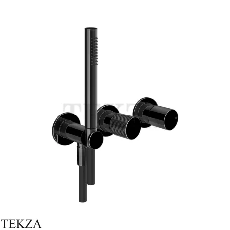 Gessi Habito RIGATO Смеситель для душа с гарнитуром, внешняя часть 70538-706, Black Metal PVD