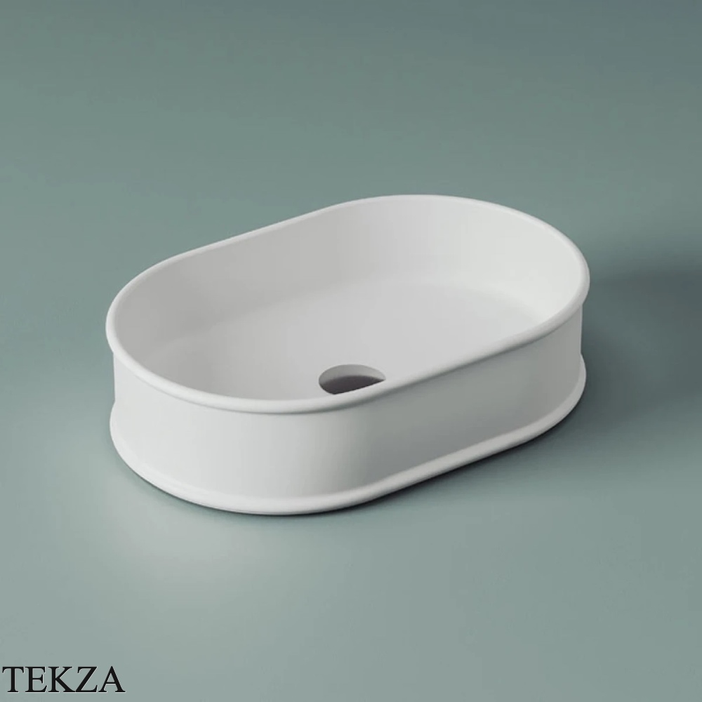 ArtCeram Atelier раковина накладная овальная без отверстия под смеситель ATL002 05 00, белый матовый