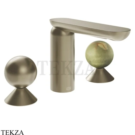 Gessi Perle Смеситель для раковины на 3 отв., без гарнитура 74055-149, нерж. сталь Brush / никель Brushed