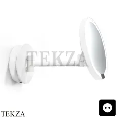 Decor Walther Round Just Look WD Косметическое зеркало, 5х увеличение, от сети 0122450, белый матовый