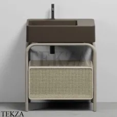 CIELO MARCEL Консоль напольная с ящиком Tinto naturale, раковина Cacao