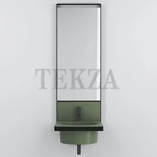 Cielo ELLE Tonda Модульная система умывальника с зеркалом, Agave-черный