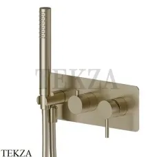 Newform X-Steel 316 Душевой комплект смеситель 2 потока, ручной душ, сталь 69679EX.59.098, PVD Brushed pale gold