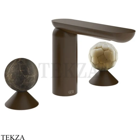Gessi Perle Смеситель для раковины на 3 отв., без гарнитура 74145-845, бронза Dark Brush