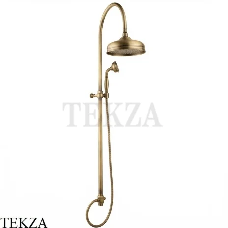 Nicolazzi Nuova Brenta Душевая стойка с верхним душем 30см, переключателем и ручным душем, бронза classic