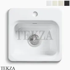 Kohler Northland Мойка для кухни квадратная встраиваемая сверху, 1 отверстие, чугун K-6579-1-0, белый глянец Kohler Northland Мойка для кухни квадратная встраиваемая сверху, 1 отверстие, чугун K-6579-1-0, белый глянец