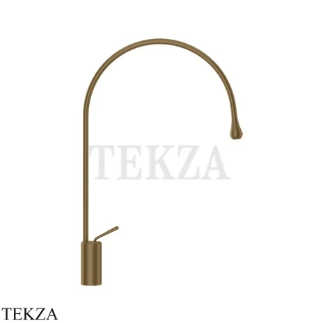 Gessi Goccia Смеситель для раковины высокий, без сливного гарнитура 33606-791, Deep Bronze Br. PVD