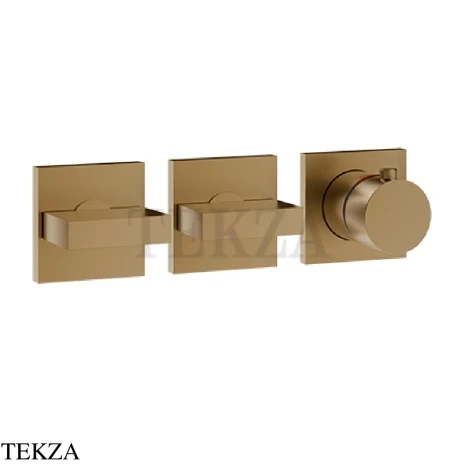 Gessi Rettangolo shower Термостат на 2 потока, внешняя часть 44334-791, Deep Bronze Brushed PVD