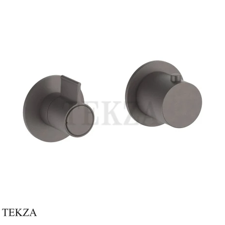 Fantini Flora Термостат для душа, 2 потока, внешняя часть 76P5J723B, Matt Gun Metal PVD