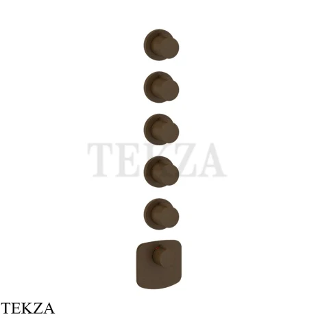 Gessi Ingranaggio-Anello Термостат для душа, 5 потоков, внешняя часть 43240-845, Dark Bronze