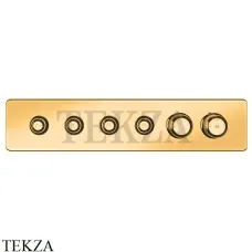 Gessi VENTI20 Термостатический смеситель на 4 потока с кнопками, внешняя часть 65226-246, Gold PVD