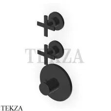 Zucchetti Gill Термостат для душа, 2 потока, внешняя часть ZGL5660.N1, черный goffrato