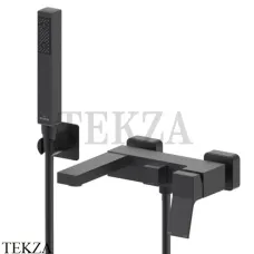 Bossini AKI Смеситель для ванны с изливом и гарнитуром, Z00726.073, черный матовый