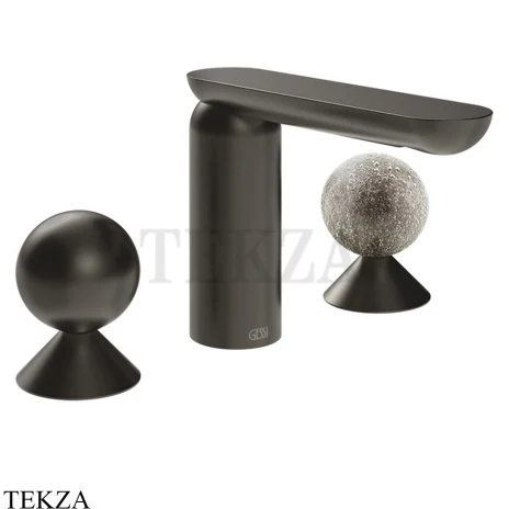 Gessi Perle Смеситель для раковины на 3 отв., без гарнитура 74065-707, black хром Brush