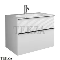 Burgbad Fiumo Тумба с раковиной, 1 отверстие, ручки черные SFXN082, белый матовый