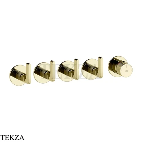 Gessi INCISO SHOWER Термостатический смеситель, 4 потока, внешняя часть 58338-710, Brass PVD
