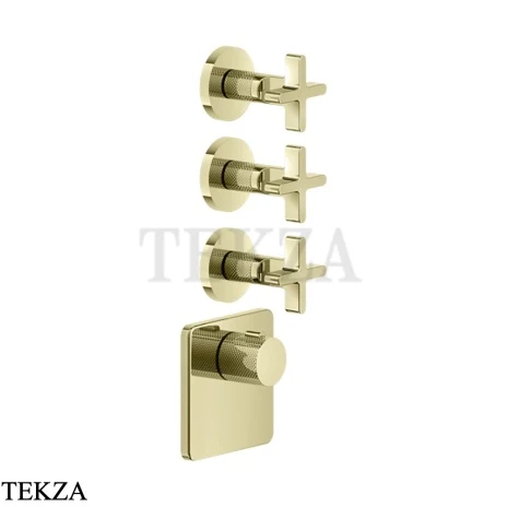 Gessi INCISO WELLNESS Термостат 3 выхода, внешняя часть 58346-710, Brass PVD