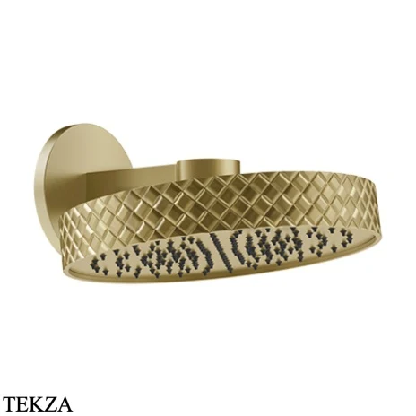 Gessi Pelle Tresse Верхняя лейка с кронштейном D30,5 см, 78148-727, Brushed Brass PVD