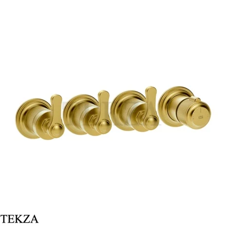 Gessi VENTI20 Термостат для душа, 3 потока, внешняя часть 65336-716, Gold Br. PVD