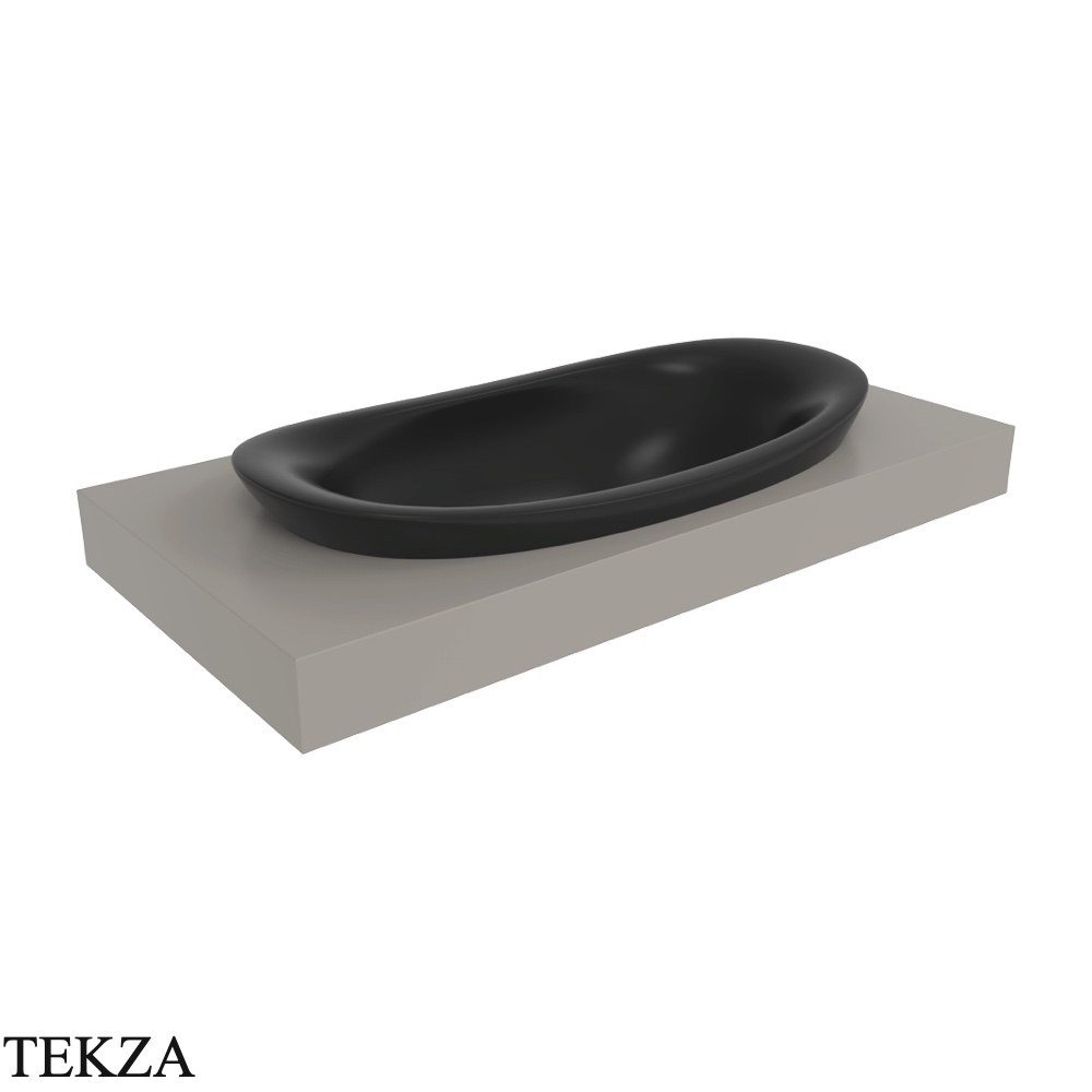 Flaminia IO раковина врезная сверху 90×48×28 см, чёрный Carbone матовый