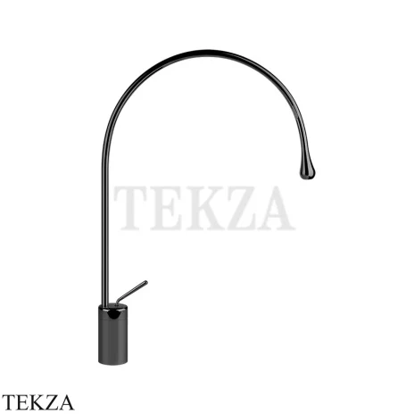 Gessi Goccia Смеситель для раковины высокий, без сливного гарнитура 33606-706, Black Metal PVD