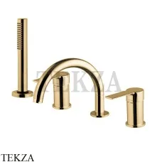 FIMA Carlo Frattini MAST Смеситель на борт ванны, с гарнитуром, F3144NOS, Brushed gold