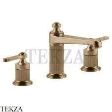 Gessi VENTI20 Смеситель для раковины на 3 отверстия средний, с донным клапаном 65012-726, Warm Bronze Br.