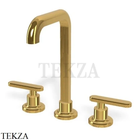 FIMA Carlo Frattini Park Line Смеситель для раковины 3 отв, с донным клапаном F1311OR, золото глянец