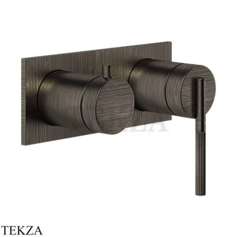 Gessi INGRANAGGIO Смеситель для душа на планке, 2 потока, внешняя часть 63579-187, Aged Bronze