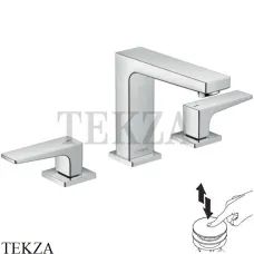 Hansgrohe Metropol Смеситель для раковины 110, с донным клапаном Push-Open 32514000, хром глянец
