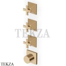 Zucchetti Bellagio Термостат для душа, 3 выхода, внешняя часть ZB1803.P31, brushed british gold PVD Zucchetti Bellagio Термостат для душа, 3 выхода, внешняя часть ZB1803.P31, brushed british gold PVD