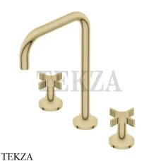 Ritmonio Diametro35 Cross Смеситель для раковины, без гарнитура PR53AE201 CHX, Brushed Champagne