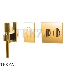 FIMA Carlo Frattini Switch Термостат для душа с лейкой на 2 потока, внешняя часть, золото глянец FIMA Carlo Frattini Switch Термостат для душа с лейкой на 2 потока, внешняя часть, золото глянец