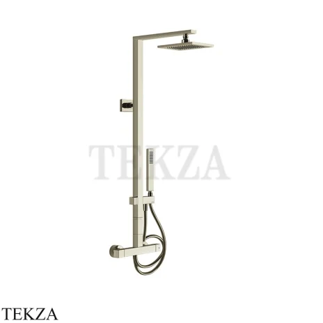 Gessi Rettangolo shower Душевая колонна с термостатом 23447-720, Nickel PVD