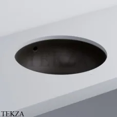 Cielo ENJOY Раковина встраиваемая снизу круглая, с переливом EJLASPT LV, черный матовый Lavagna