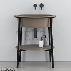 CIELO CATINO OVALE Консоль с керамической раковиной, Arenaria-черный