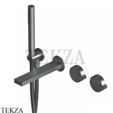 Ritmonio Dot316 Смеситель для ванны с гарнитуром, внешняя часть PR50EC202 IBX, Black Stainless Steel