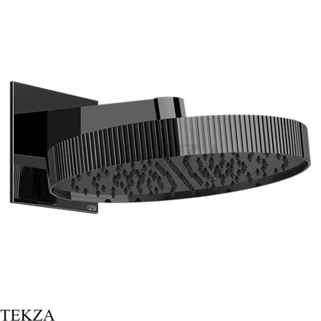 Gessi Incastri Верхняя лейка D30 с кронштейном из стены 75149-706, black хром глянец