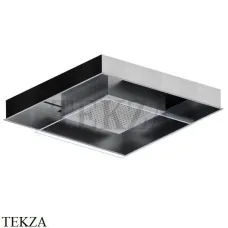 Newform Встроенная душевая лейка, хромотерапия, с кнопкой 688.A6.050, Brushed steel-Titanium satin
